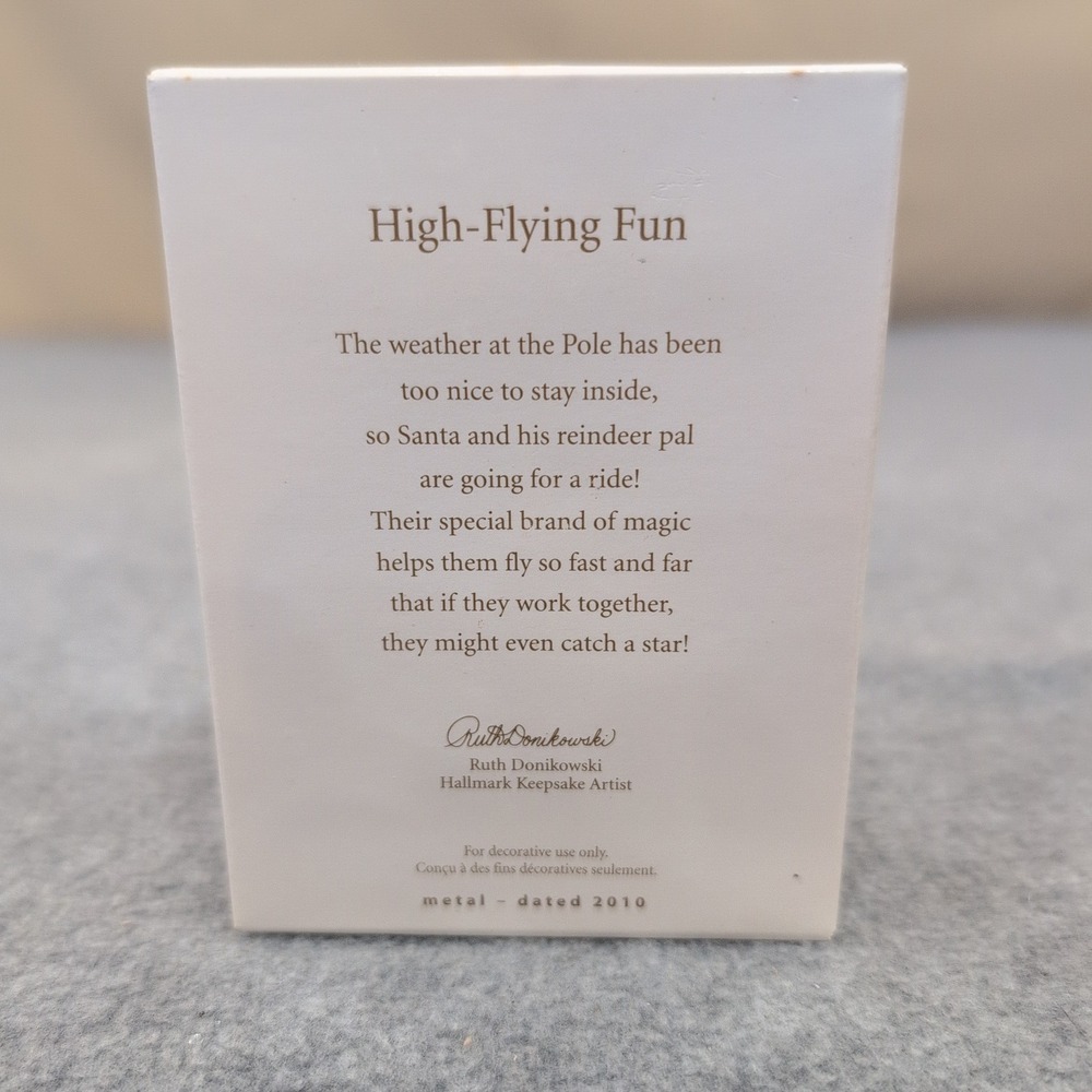 Hallmark Keepsake High‎ Flying Fun Santa Reindeer Christmas Ornament Dated 2010 - Picture 2 of 3